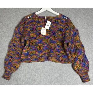 Raga Sweater Womens Medium Chunky Knit Boho Pullover Balloon Sleeve Acrylic NEW